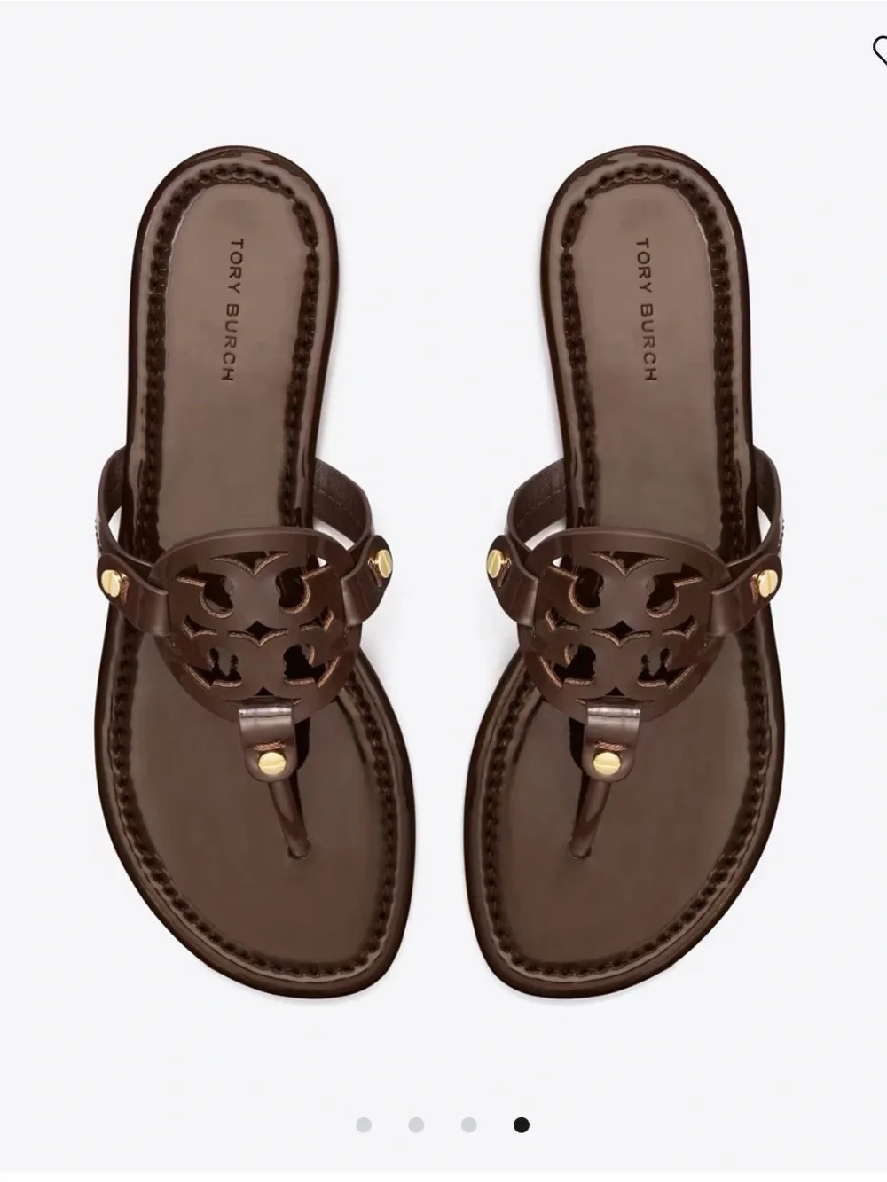 Tory Burch Dark Brown Miller Leather Thong Sandals - Picture 1 of 3